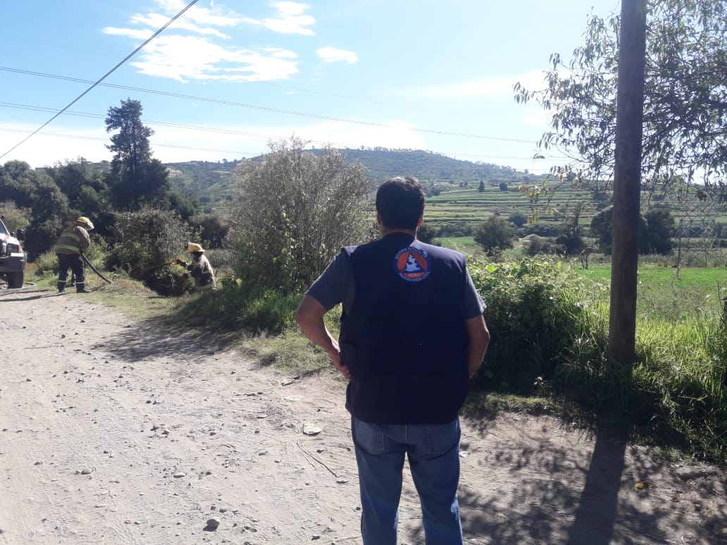 fuga de gas, San Martín Texmelucan, Pemex, Sedena, SSP Estatal, terrenos de cultivo, Protección Civil Estatal