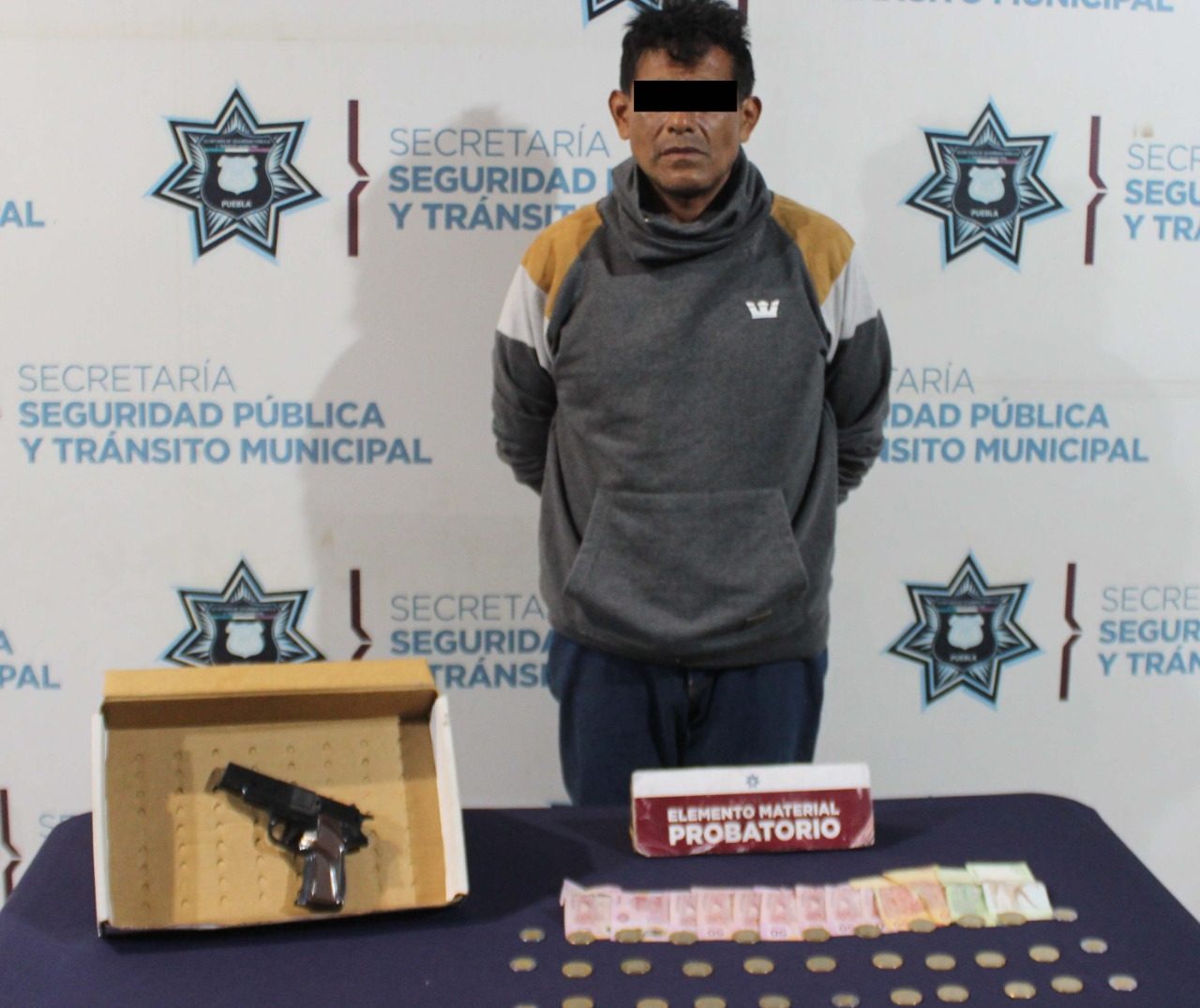 La SSC de Puebla detuvo a “El Moreno”; Relacionado con diversos robos a tiendas oxxo Ministerio Público
