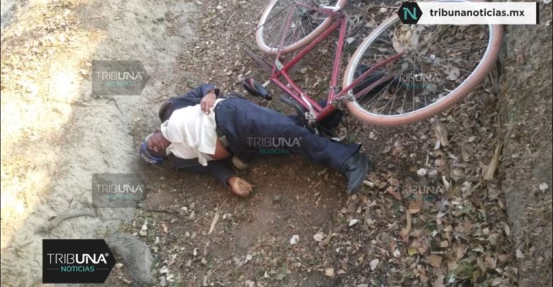 Cadáver, ciclista, San Miguel Xoxtla, muerte, tercera edad, Secretaría de Seguridad Pública, bicicleta, occiso