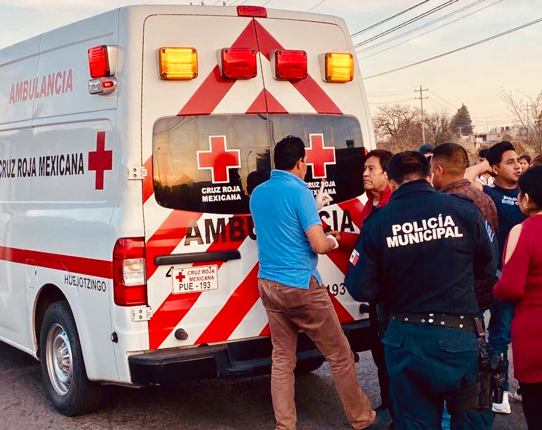 Motociclista, Parque Industrial de Huejotzingo, Cruz Roja, Policía Municipal, conductor, baleado