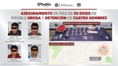 sujetos, posesión, drogas, heroína, cocaína, marihuana, Código Rojo, Nota Roja, Puebla, noticias