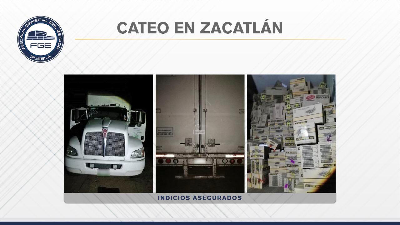 trailer, robo, abarrotes, carga, Zacatlán, cateo, FGE, Código Rojo, Nota Roja, Puebla, Noticias