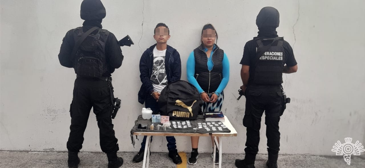 Central de Abasto, detenidos, pareja, drogas, SSP, Código Rojo, Nota Roja, Puebla, Noticias