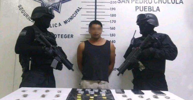 operativo, San Pedro Cholula, detenido, cristal, marihuana, Código Rojo, Nota Roja, Puebla, Noticias