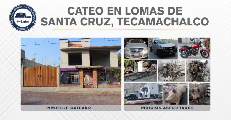 Tecamachalco, robo de vehículo, robo de autopartes, hallazgo, unidades, chasis, Tecamachalco, FGE, Código Rojo, Nota Roja, Puebla, noticias
