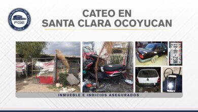 Santa Clara Ocoyucan, inmueble, cateo, vehículos asegurados, motocicleta, Código Rojo, Nota Roja, Puebla, noticias