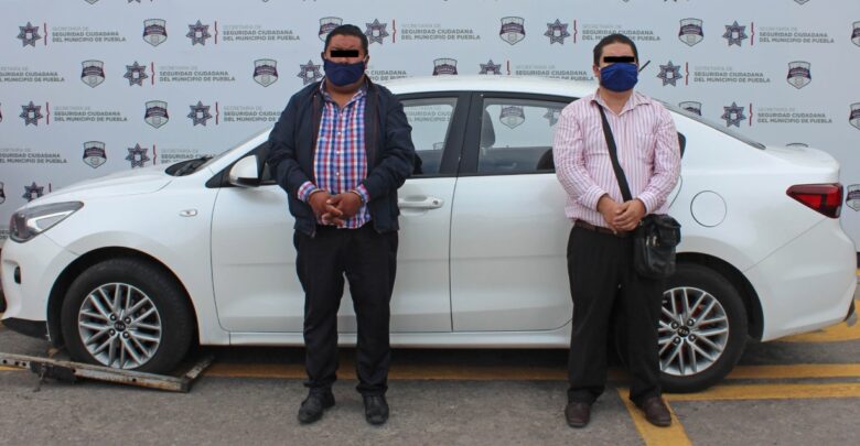 SSC, vehículo robado, Amozoc, Policías Municipales, Agente del Ministerio Público, Barrio de Santiago