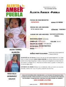 Alexa Torres, Alerta Amber, San Felipe Hueyotlipan, Código Rojo