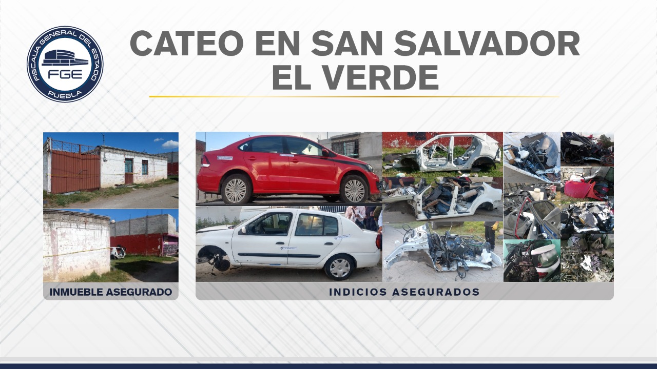 San Salvador El Verde, cateo, inmueble, autopartes, robadas, reporte, FGE, Código Rojo