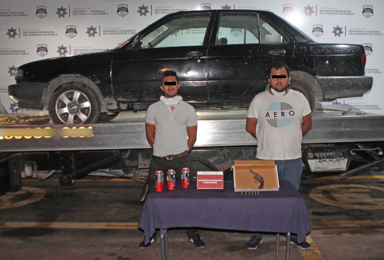 SSC, detenidos, portación ilegal, arma de fuego, Código Rojo, Nota Roja, Puebla, Noticias