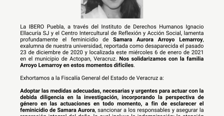 Samara Arroyo Lemarroy, hallada, muerta, padres, entrenador, sospechoso, detenido, actopan, veracruz, universidad iberoamericana, código rojo