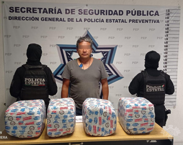 detenido, marihuana, posesión, 26 kilogramos, san pablo xochimehuacan, policía estatal, código rojo
