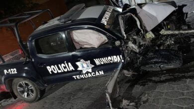 Policías, choque, patrulla, persecución, Técnicos en urgencias médicas, Cruz Roja Mexicana, Tehuacán