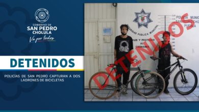 San Pedro Cholula, detenidos, bicicletas