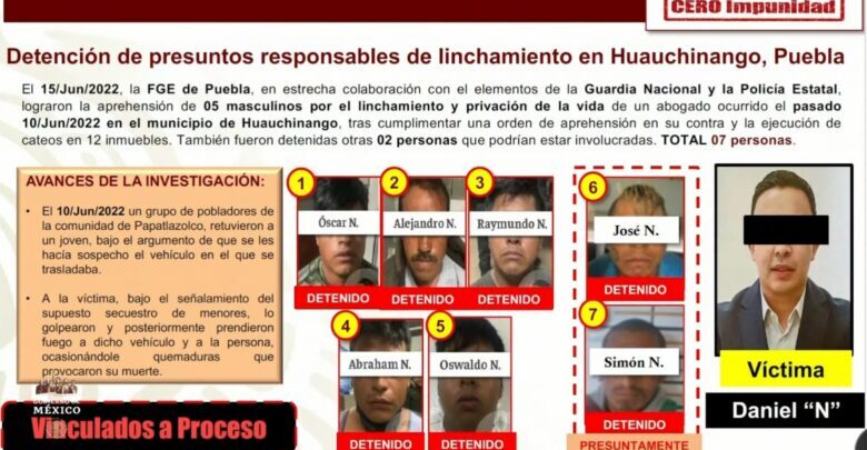 linchamiento, Daniel Picazo, detenidos, siete, Huauchinango, familia