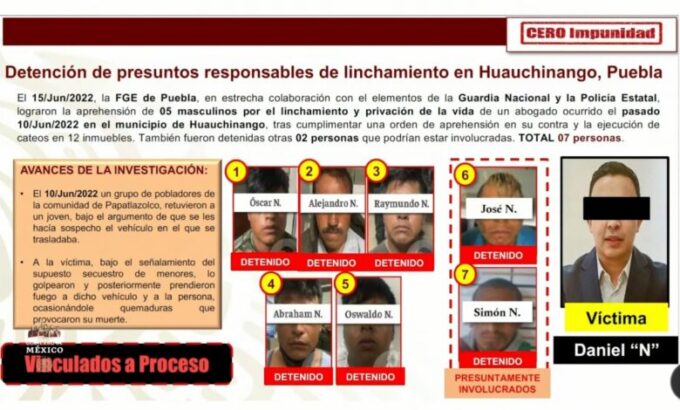 linchamiento, Daniel Picazo, detenidos, siete, Huauchinango, familia