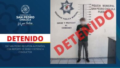 robado, vehículo San Pedro Cholula, aprehendido
