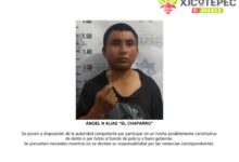 Xicotepec, robo, material, detenido