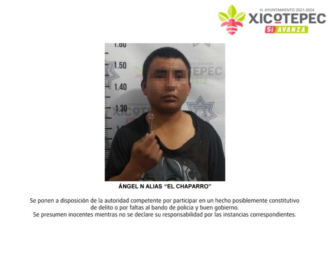 Xicotepec, robo, material, detenido