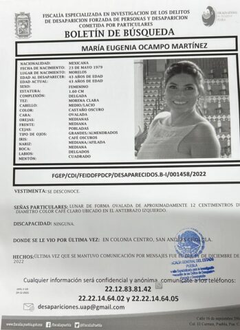 San Andrés Cholula, desaparecida, labores de búsqueda, FGE