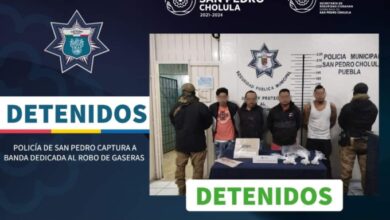 San Pedro Cholula, detenidos, robo a gaseras, captura