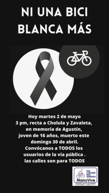 bicicleta blanca, muerte, ciclistas, protesta pacífica