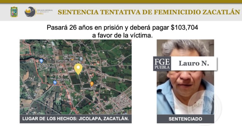 feminicidio, Lauro, intento, sentenciado