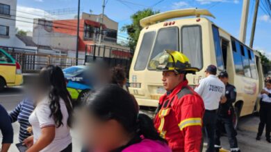 Esteban de Antuñano, avenida 15 de Mayo, choque, transporte público