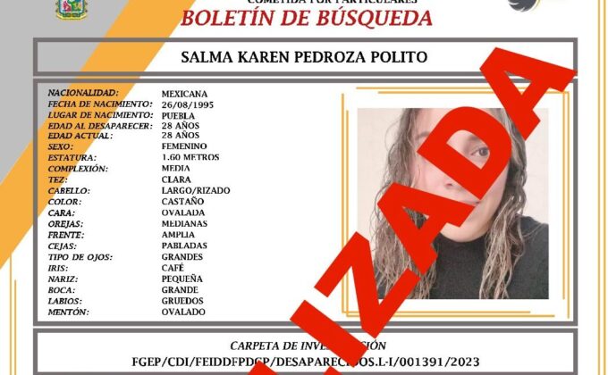 reporte de desaparición, Salma Karen Pedroza Polito, FGE, Estado de México
