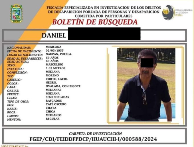 muerte, desaparecido, sexagenario, Huauchinango