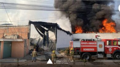 incendio, fábrica de veladoras, San Martín Texmelucan, Protección Civil,