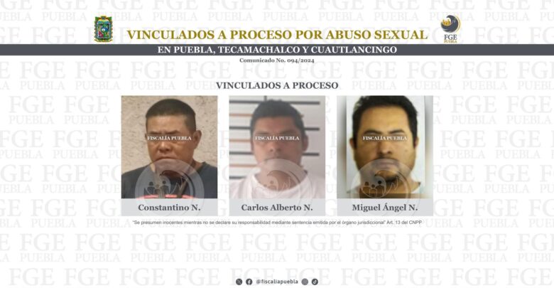 abuso sexual, detenidos, vinculados a proceso, FGE