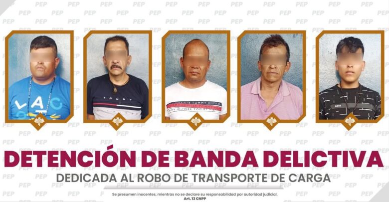 transporte de carga, robo de mercancía, Policía Estatal, detenidos