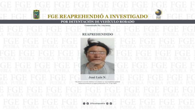 Santa Rita Tlahuapan, detenido, vehículo robado, orden de aprehensión