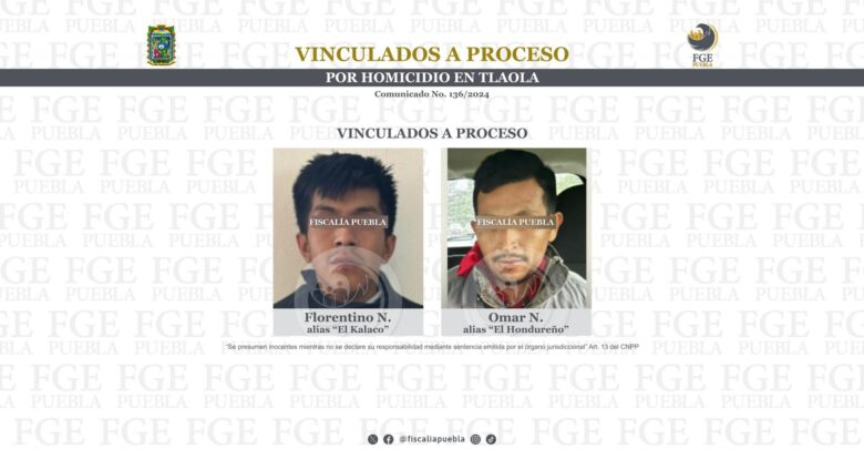 homicidas, detenidos, Tlaola, FGE