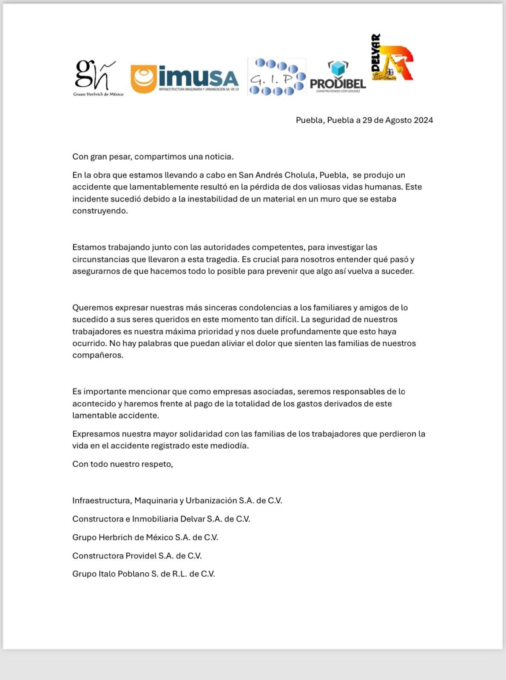 Vía Atlixcáyotl, muerte, trabajadores de la construcción, Sergio Salomón Céspedes Peregrina