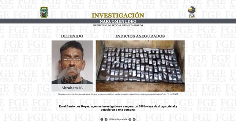 Izúcar de Matamoros, detenido, posesión de cristal, cateo