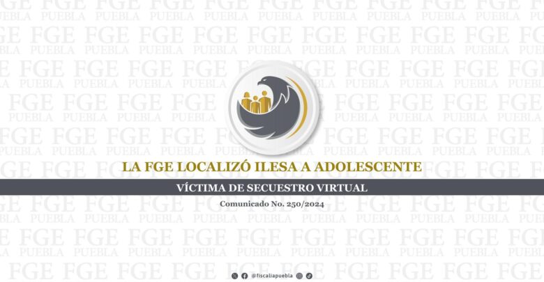 FGE, secuestro, virtual, ilesa