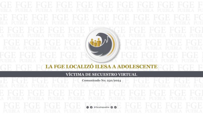 FGE, secuestro, virtual, ilesa