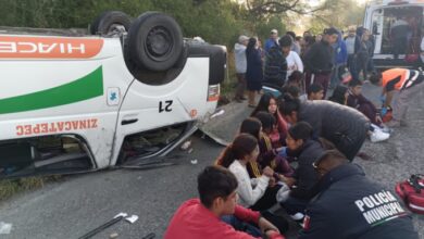 volcadura, lesionados, estudiantes, Ajalpan