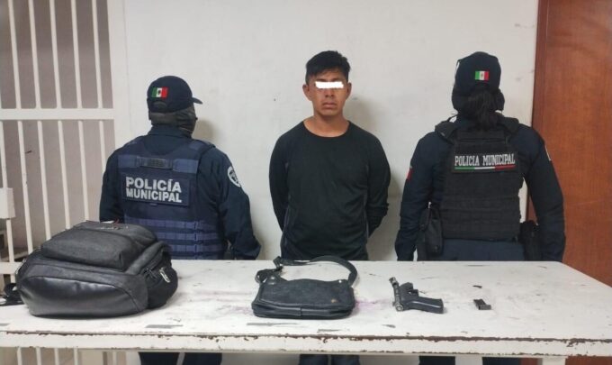 Cuautlancingo, detenido, asaltante, armado