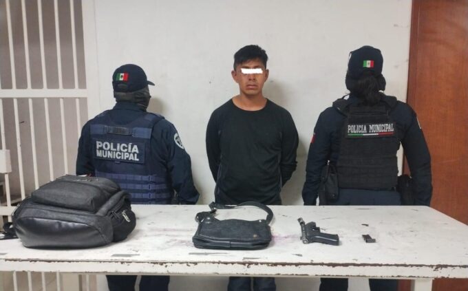 Cuautlancingo, detenido, asaltante, armado