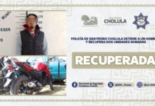 San Pedro Cholula, robo de vehículo, detenido, aseguramiento