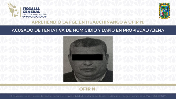 FGE, aprehensión, Huauchinango, intento de homicidio